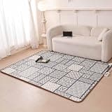 Portable Heated Floor Mat, Home Graphene Yoga Heating Mat, Not-slip Heated Area Rug Heater with Timer, Floor Heater for Yoga/Indoor/Under Desk(B,150 * 180cm)
