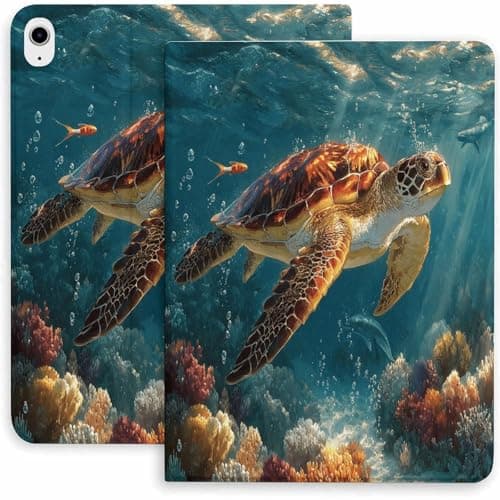 Sea Turtle Underwater Case for iPad 9th/10th/11th Gen,Mini 5/4/3/2/1(7.9in) Mini 6 (8.3in) Mini 7(8.3in),Air 4/5/6/7,Pro 11in(2020/2021/2022/2024) Auto Wake/Sleep