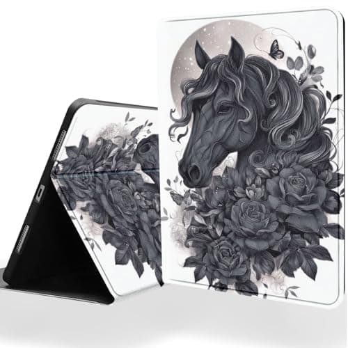 DSRGRGFDJ Tablet Case for Samsung Galaxy Tab A 8.4 Inch 2020 Model (SM-T307),Auto Wake/Sleep and Multi-Angle Adjustable Stand Cover - Black Horse