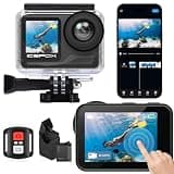 icefox 4K Action Camera with Remote Control, 60FPS WiFi Waterproof Camera with Dual Batteries, EIS Image Stabilization, Underwater Sports Camera