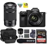 Sony a7 IV Mirrorless Camera with Sony FE 28-70mm f/3.5-5.6 OSS II & E 55-210mm f/4.5-6.3 OSS Lens| 33 MP Full-Frame Sensor | 4K/60p Video | + Spare Extra Battery + 128GB Card + Camera Case