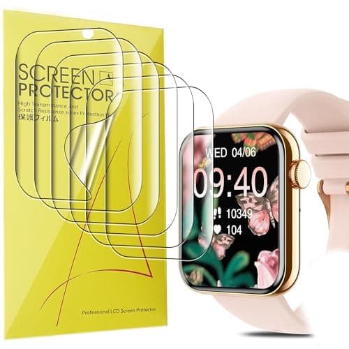 Lamshaw Compatible for Betatree Smartwatch Screen Protector, Lamsahw Full Coverage TPU Clear Film Compatible for Betatree Smartwatch-1.85 Inches (TPU-6 Pack)