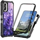 DIGTIALL for TCL K70 5G Phone Case,Dreamy Purple Butterfly Flower
