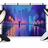 Purple Silhouettes Backdrop 8x6ft Girl Modern Abstract Art Aesthetics Photography Backdrop Photoshoot Background Tapestry Banner for Birthday Baby Shower Decoration Party Video Photo Studio Props