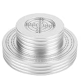 Record Stabilizer Turntable Disc Clamp with High Precision Gradienter, Aluminum Record Weight Stabilizer for 33rpm 45rpm LP Records, Noise - Reducing Soft Base Pad (Silver)