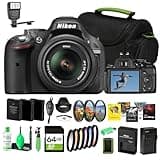 Nikon D5200 DSLR Camera with 18–55mm II Lens.1MP DX APS-C Sensor, Vari-Angle LCD + 52mm Filter Kit + Photo Software + 64GB Card + 2X Replacement EN-EL14 Batteries + More (20pc Bundle)
