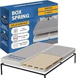 Treaton, Solid Surface Box Spring Bed Base Queen Size, 2-Inch Wood Amish Made in USA – Quiet Noise Free, 2-Pieces Under Mattress-Support BoxSpring, Fully Assembled, White