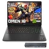 HP Omen RTX 5060 Gaming Laptop, 16.1" FHD+ 144Hz, AMD Ryzen 9 8940HX, 64GB DDR5 RAM, 4TB SSD, RGB Backlit KB, RJ-45, Bundle with Thunderobot 7 in-1 USB-C Hub, Black, Windows 11 Home