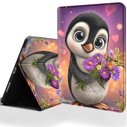 DSRGRGFDJ Tablet Case for 7" Kindle Paperwhite 12th Gen 2024 & Kindle Colorsoft Signature Edition,Auto Wake/Sleep and Multi-Angle Adjustable Stand Cover - Cute Penguin