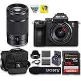 Sony Alpha a7 III Mirrorless Camera with FE 28-70mm & Sony E 55-210mm f/4.5-6.3 OSS Lens, 24.2MP Full-Frame, 4K Video + Spare Extra Reaplcemt Battery + 128GB Card + Camera Case