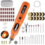GONANZA Mini Cordless Rotary Tool Kit with Case & 78 Pcs | 5-Speed Variable Speed, LED Light | USB-C Rechargeable for Grinding, Polishing, Engraving, Sanding & Detailed DIY Crafts