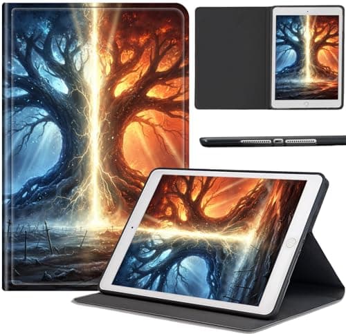 Case for Samsung Galaxy Tab A9+ / A9 Plus 11-Inch 2023, Slim PU Leather Stand Cover with Auto Wake/Sleep, Lightweight Full-Body Protective Case for Galaxy Tab A9+ 11" Tablet, Ice Fire Dual Tree