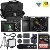 Sony a6700 Mirrorless Camera with 18-135mm f/3.5-5.6 Lens, 43 Wide Angle, 26MP APS-C Sensor | AI Autofocus + Spare Extra Replacement Battery + 128GB Card + Camera Case