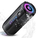 Coioc Portable Bluetooth Speaker, Bluetooth 5.4 Speaker, Dual Speaker with LED Display, Deep Bass,25H Playtime, Colorful RGB Lights,IPX7 Waterproof,TWS pairing for Outdoor/Home/Party/Travel,Gift Ideas