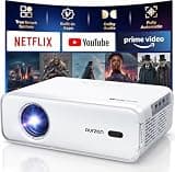 Aurzen EAZZE D1 Smart Projector with WiFi and Bluetooth, Built-in APP, Auto Focus/Keystone, DoIby Audio 16W Speakers, Native 1080P, HDR10, Portable Mini Outdoor Movie Projector