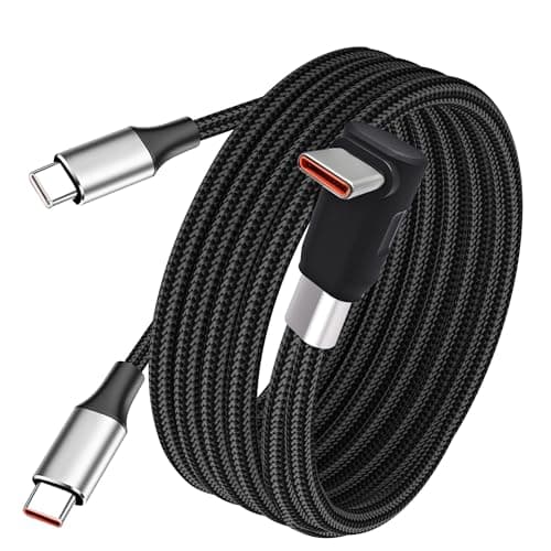 GIASYIEH 2 in 1 USB C Charging Cable, 6A USB C Splitter Cable Connector with Right Angled Nylon Braid Type C Multi Charger Cord for Car,Laptop,Cellphone-3.9Ft
