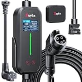 Raylix 16A Level 1&2 EV Charger with Holder, 110V-240V J1772 Charger with 21ft Cable [Adjustable Current &Delay Charging] EV Charger Level 1 with Wall Mount for All SAE J1772, Nema 6-20 & Nema 5-15