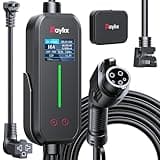 Raylix 16A Level 1&2 EV Charger with Holder, 110V-240V J1772 Charger with 21ft Cable [Adjustable Current &Delay Charging] EV Charger Level 1 with Wall Mount for All SAE J1772, Nema 6-20 & Nema 5-15