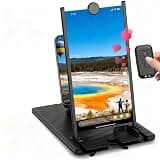 12-Inch HD Phone Screen Amplifier with Remote Vertical Large Screen Magnifier Portable Mobile Projector Stand for Movie Video Watching