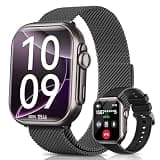 Smart Watch for Men Women - Answer/Make Call/30 Days Battery/2 Bands, 1.85" HD for Android iPhone Samsung Compatible IP68 Smartwatch Blood Oxygen Heart Rate Blood Pressure Sleep Fitness Tracker Reloj