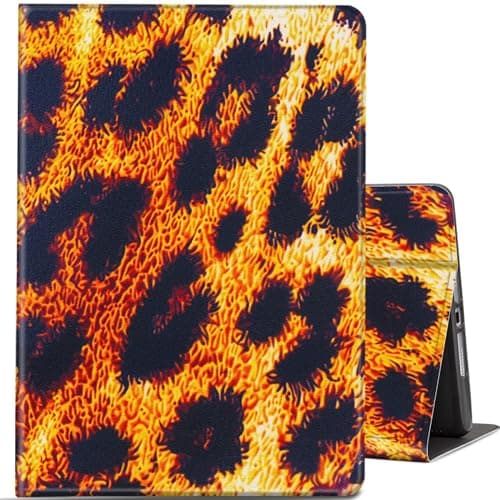 NLZQTTBD Case for Samsung Galaxy Tab A8 10.5 inch 2022 Model (SM-X200/X205/X207) Adopt Premium Durable PU Leather Adjustable Stand Cover,with Auto Wake/Sleep,Leopard Yellow