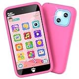 MOMILLA Kids Smart Phone for Girls Ages 3-12, 195+ Drawing 45+ Stickers Dual Camera Vlog Learning Toys, 3.97" Touchscreen Toy Phone with 220+ Games, No SIM Blush Toddler Phones Birthday Gifts