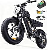 DTTZH F6S 2000W Electric Bike for Adults, Moped Style Ebikes for Adults, 750W Motor E Motorcycle, 20" x 4" Fat Tire E Bikes, 48V 25Ah Battery UL 2849 Certified (Black)