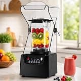 lilishangmao Professional Commercial Blender 2200W, 1.8L Smoothie Maker with Sound-Dampening Housing, 17,000 RPM Motor, 6 Blades, 5 Presets and Pulse, for Café/Bar/Club/Drink Stall/Canteen