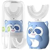ELOTAME Kids Electric U Shaped Toothbrush Children Cartoon Sonic Automatic Toothbrush with 4 Brush Heads Full Mouth 6 Cleaning Modes - (Age 2-7, Blue)