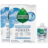 Seventh Generation Dishwasher Detergent Powder 2-Pack + Rinse Aid, Free & Clear, Biodegradable, Plant-Based & Fragrance-Free, Septic Safe