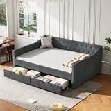FAVSH Full Size Upholstered Daybed with Drawers, USB Port & Storage Bag