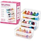 WUPKL 3 Pack Large Clear Storage Bags with Handles, Waterproof Hard Shell Zipper Cases for Toys, Puzzles, Diapers, Cosmetics & Toiletries, Reusable Travel Organizer Pouches (White)