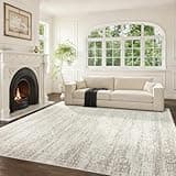 Srugn Washable Rugs 8x10 Area Rugs for Living Room,Ultra Soft Faux Wool Retro Rugs for Bedroom,Dining Room,Non Slip&Non-Shedding Low Pile Vintage Print Rug Indoor Large Carpets for Home Office Decor