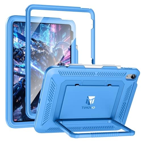 TiMOVO Kids Case for iPad (A16) 11th Generation 11 Inch 2025, iPad 10th Gen Case 10.9 Inch 2022 with Screen Protector & Kickstand, Fully-Body Heavy Duty Shockproof Protective Cover, Blue Wave