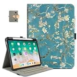 Lokigo Case for iPad Air 11" M4/M3/M2 (2026/2025/2024), iPad Air 5th/4th Generation 10.9" (2022/2020), Fit for iPad Pro 11" 4th/3rd/2nd/1st Generation, Pencil Holder/Hand Strap/Pocket, Blossom