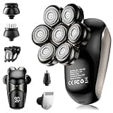 SHPAVVER ETHUP Head Shavers for Bald Men: 5-in-1 Electric Razor with 7D Floating Blades - IPX7 Waterproof Grooming Kit, Detachable Magnetic Head, 90-Min Wet Dry Shaver Gifts for Father's Day