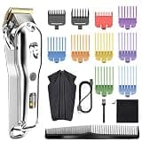 DAXXIN Hair Cutting Tool, Professional Hair Clippers Cordless Barber Hair Cutting Grooming Kit with Hairdressing Cloak Hair Trimmer Waterproof