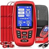 NEOCARBON TENS Unit Muscle Stimulator Ergo Machine for Pain Relief and Muscle Recovery, Electronic Pulse Massager, Medical Grade & Pain Management, Red