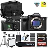 Sony a7 IV Mirrorless Digital Camera (Body Only) | 33 MP Full-Frame Sensor | 4K/60p + LED Light + Tripod + Spare Extra Replacement Battery + 128GB Card + Camera Case