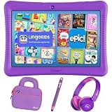 Contixo 10" Android Kids Tablet Bundle - 32GB, Epic! & Lingokids Educational Apps, Parental Controls, Kid-Proof Case w/Kickstand & Stylus, Headphones & Sleeve Bag - Purple