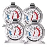 4PACK Refrigerator Thermometer -30-30 deg C/-20-80 deg F, Classic Fridge Thermometer Large Dial with Red Indicator Thermometer for Freezer Refrigerator Cooler