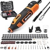 HARDELL 200W Corded Rotary Tool Kit with Fine Speed Control & Flex Shaft 8000-40000 RPM Digital Display, 155Pcs Accessories for Crafting, Cutting, Sanding, Polishing, Drilling, Carving, DIY Projects
