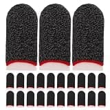 HEMOTON Mobile Gaming Finger Sleeves Fiber Breathable Sweat-Proof Finger Gloves 20pair Touch Sensitivity for Touchscreen Devices Universal Compatibility for Smartphone Gaming