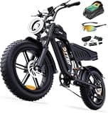 DTTZH F6 Peak 1500W Adult Electric Bike, Fast E Bikes for Adults Electric, 20" x 4" Fat Tire Ebike, 750W Motor Long Range Electric Mountain Bikes, 48V 15.6Ah UL 2849 Certified, 60 Miles Range (Black)