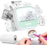 iDPRT Sticker Printer, Portable Sticker Maker Machine, Mini Inkless Bluetooth Thermal Printer for iPhone & Android, Pocket Printer for Labels, Barcodes, DIY Journaling, Kids Gift, Green