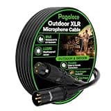 XLR to XLR Outdoor Cable 35FT, Premium Male to Female Microphone Cable, Pure Copper Mic Cord, LLDPE+PVC Double Jacket, UV Resistant, for Outdoor & Indoor, Gold-Plated Pins, Balanced Shielded, Black