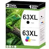 63XL Ink Cartridge Combo Pack Compatible for HP 63 HP63 XL Work for Envy 4520 Officejet 3830 4650 4652 5255 5258 5200 4655 Envy 4512 Deskjet 1112 2130 3630 Printer 2-Pack Black Color with V28.3.1 Chip