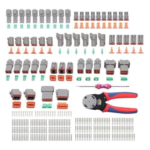 kimllier Professional 338pc DT Connector Kit with Ratchet Crimper and Removal Tool 2-12 Pin Sealed Automotive Electrical Connectors for Harsh Environments