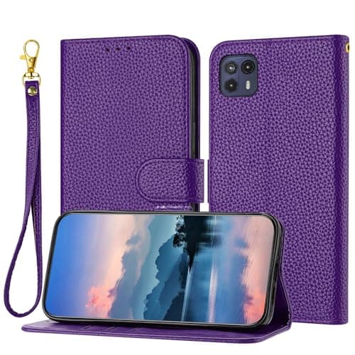 GaliJialiH Wallet Case for Motorola Moto G50 5G for Women and Men,Flip Leather Cover with Card Holder, Shockproof TPU Inner Shell Phone Cover & Kickstand (Purple)