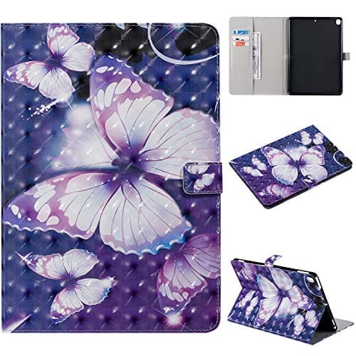 Hfly Perfect for iPad 10.2 2019 Case, iPad 7th Generation 10.2 inch Case, 3D Design Fold Stand PU Leather Cover Flip Tablet Case for iPad 10.2" [BEB]